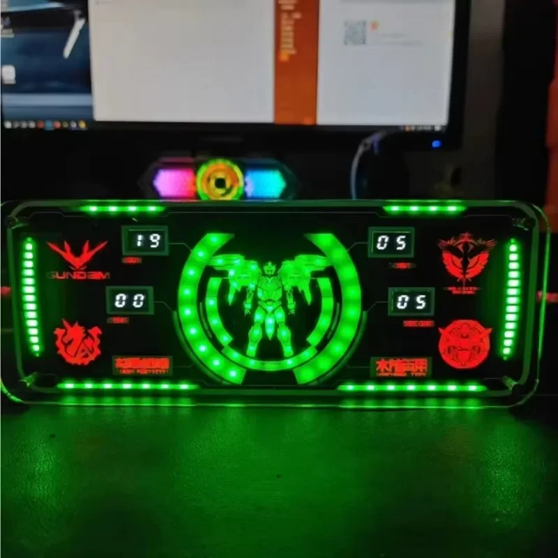 Cyberpunk RGB LED Nixie Fluorescent Tube Clock Digital Table DisplayDesktop, Cyberpunk, E-sports Room Accessories