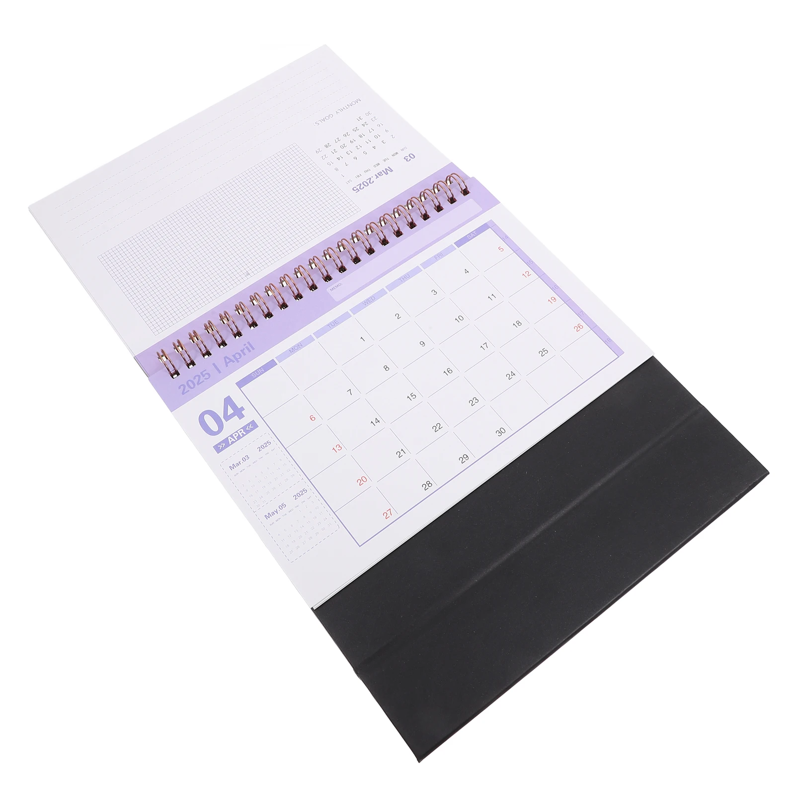 

English Version Desk Calendar 2025 Year Lightweight Portable Manual Date Change Home Office Supply Spiral Tabletop Decorative