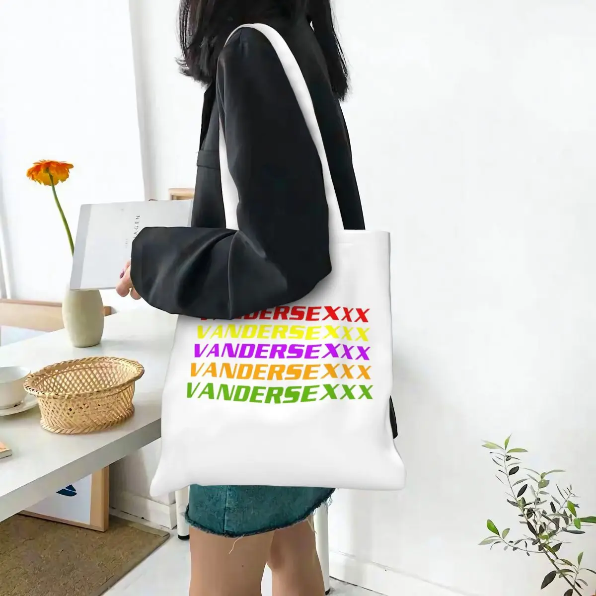 Club Vandersexxx Shopping Bags Canvas The Tote Bag Reusable for Women Shoulder Tote Travel Handbag