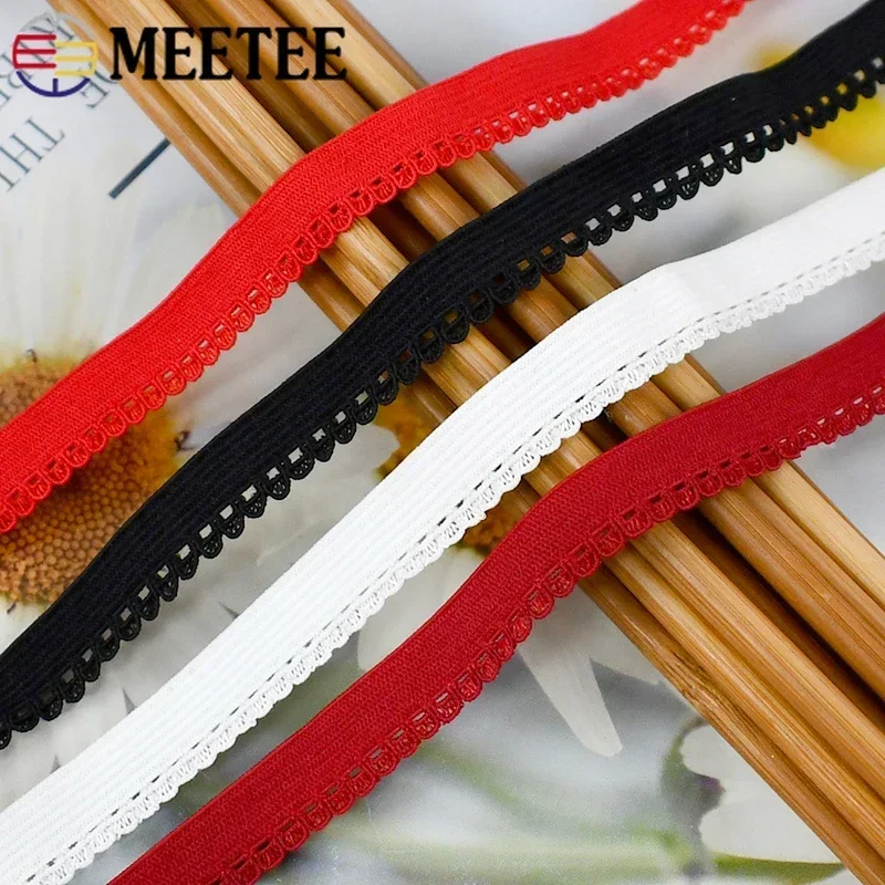 5/10/20M 10mm Meetee Sewing Elastic Rubber Underwear Strap Rubbers Band Lingeries Hair Elastics Straps Tape Clothes Accessories