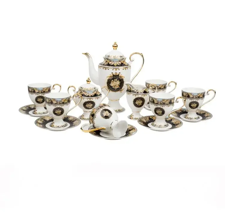 1101 High-end European-style court style bone china coffee set luxury afternoon tea   home ceramic  cup and saucer