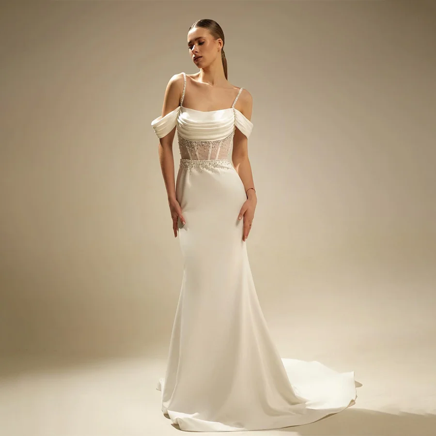 

Customized Off-Shoulder Corset Beads Designs For Top Spaghetti-strap Cap Sleeves Bridal Gown Wedding Gowns