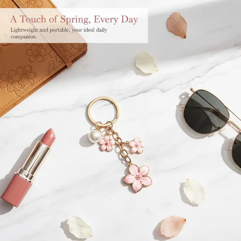 Adorable Adorable Cherry Blossom Keychain 1Pcs 3 Flower Pendant Key Ring Durable Key Holder for Women Travel Bag Decor Holiday Gift - Aliexpress Deal