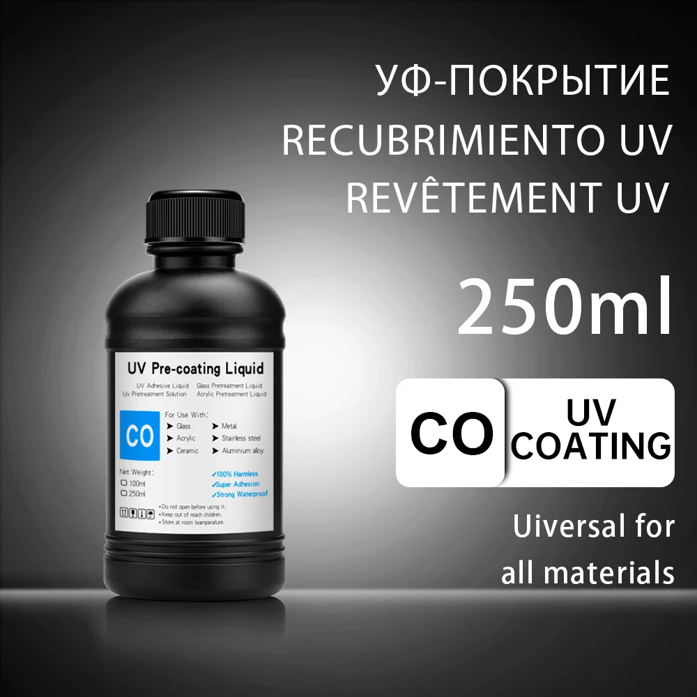 1000 ml UV-Vorbeschichtungsgrundierung für UV-Flachbettdrucker zum Drucken auf Glas, Keramik und Acryl, Metall, Holz, UV-Beschichtungsflüssigkeit