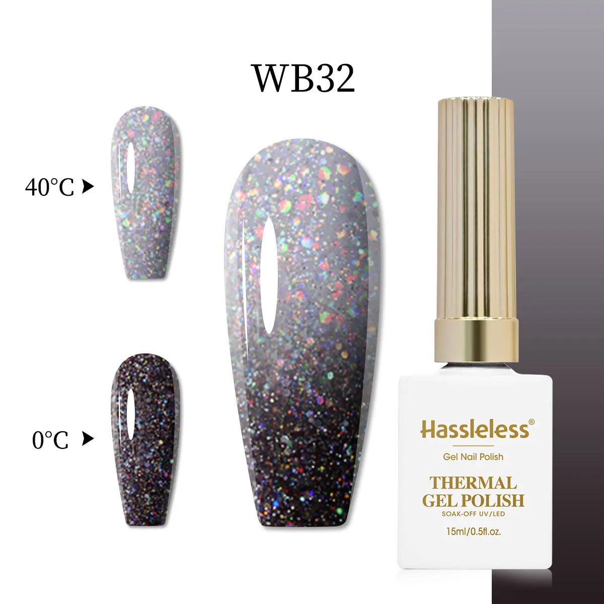 16 Colors of Thermochromic Gel Nail Polish - Trendy Autumn/Winter Thermochromic Gel Nail Polish with LED Gloss and Shine for a S