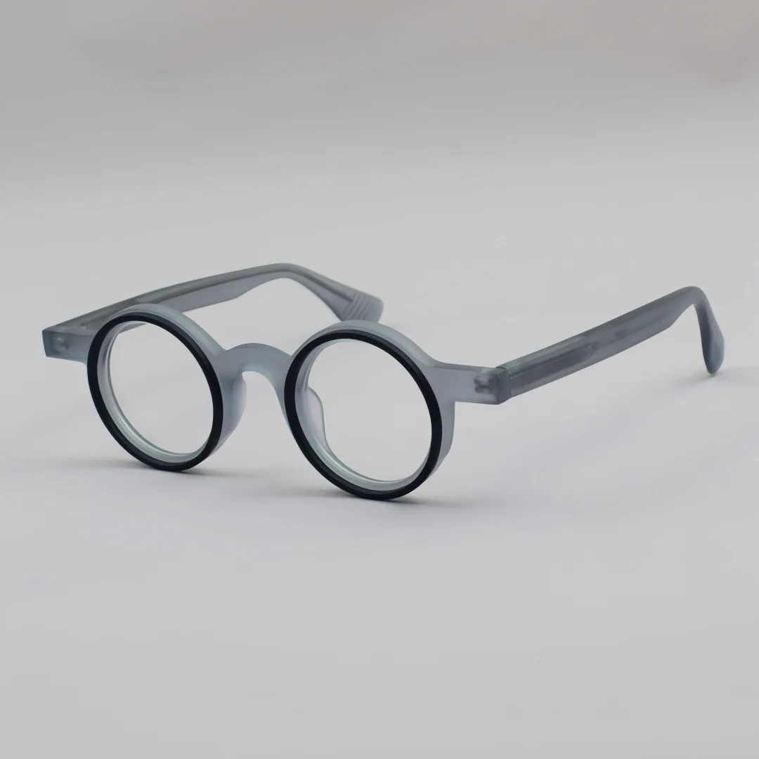 ALICIA Mode Retro Runde Vollformat Kleine Größe Brillen Luxus Acetat Spektakel Optische Verordnung Rahmen Mann Frau – Detail 8