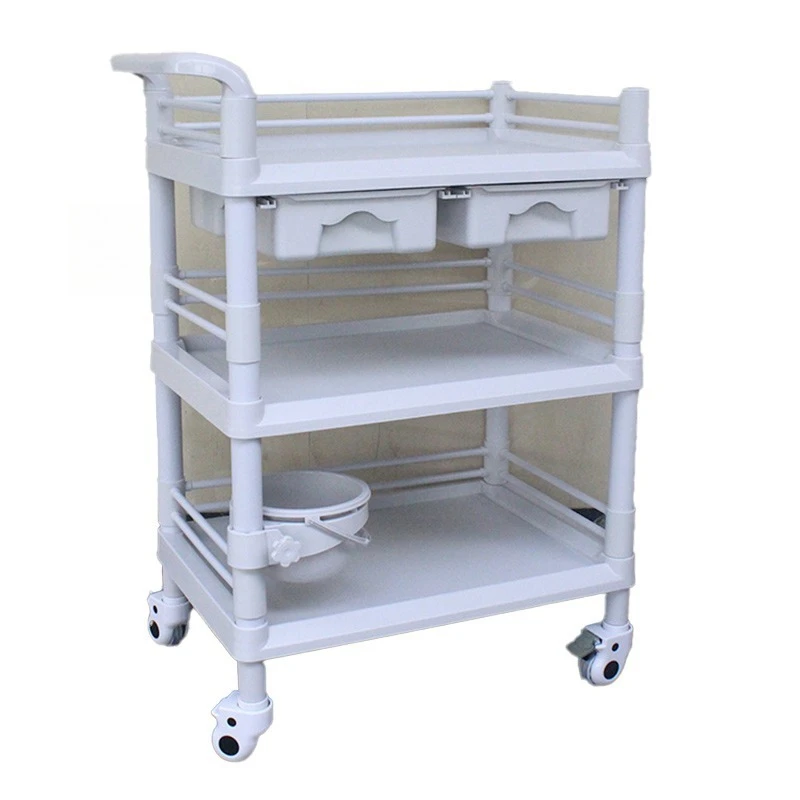 Medical Abs Plastic Anesthesia Cart With Drawers Hospital Mobile Medical Trolley Hospital Medicine Trolley