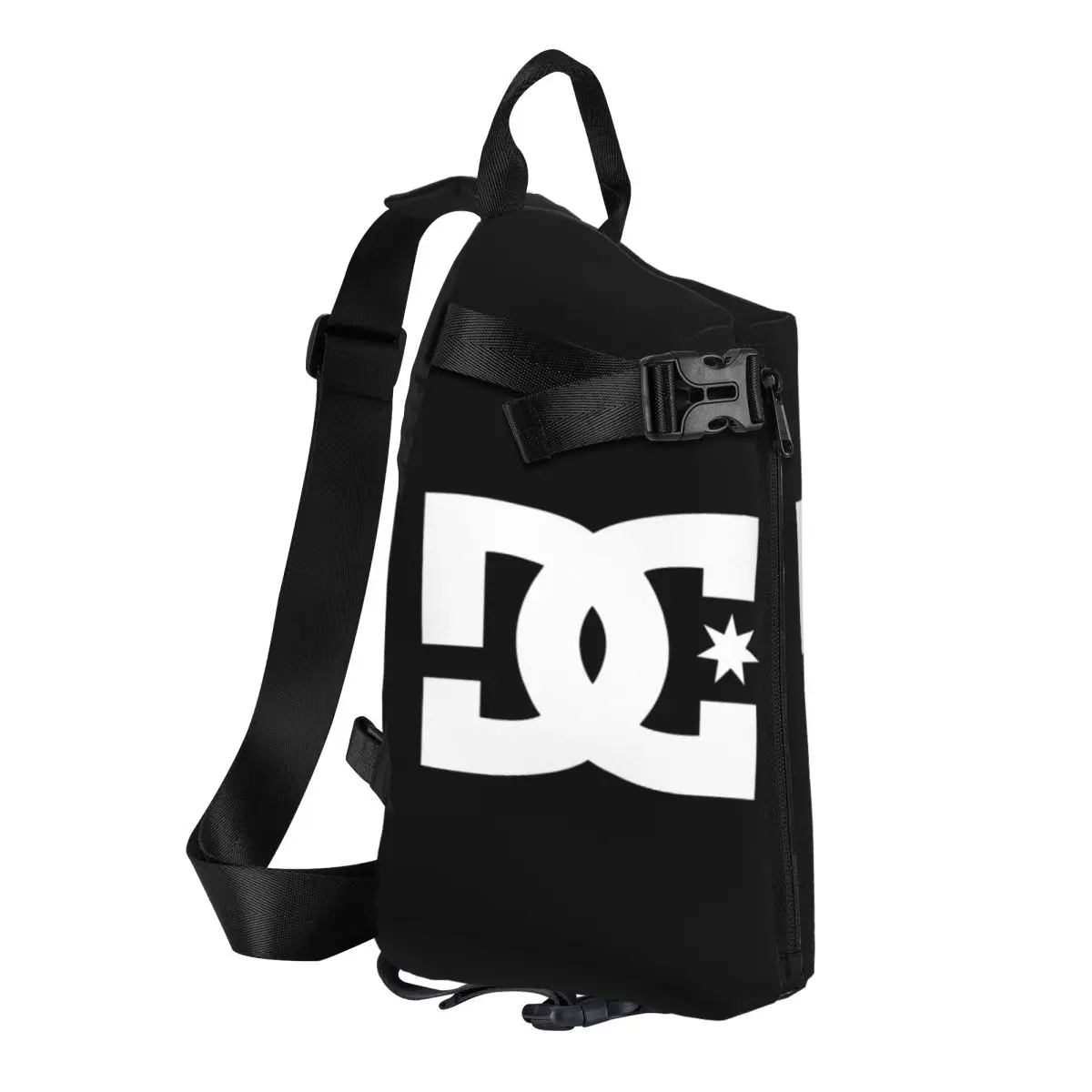 DC Shoe Co Chest Bag Men Sling Crossbody Backpack Chest Bag Traveling Hiking Daypack Shoulder Bag