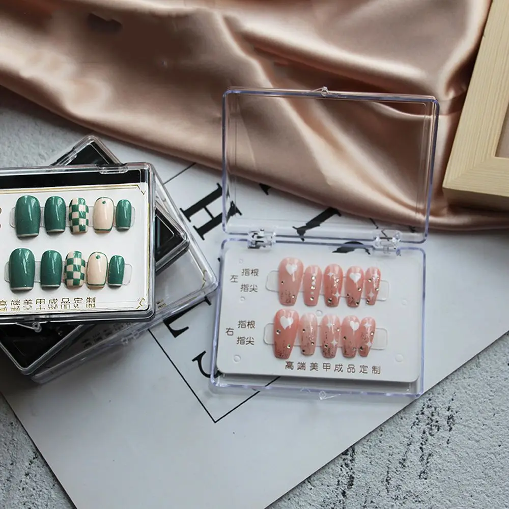 

Sheet Storage Box Tray Case False Nail Organizer Nail Storage Box Nail Tips Display Container Transparent Square Flip Box