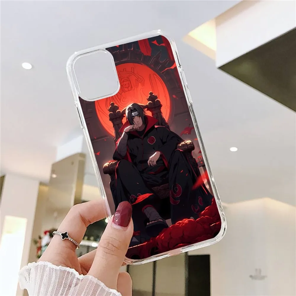 Amine U-Uchiha L-Itachis Phone Case For Iphone 15 11 13 14 Pro Max 7 8 Plus X Xr Xs Max Se2020 12mini Transparent Cover