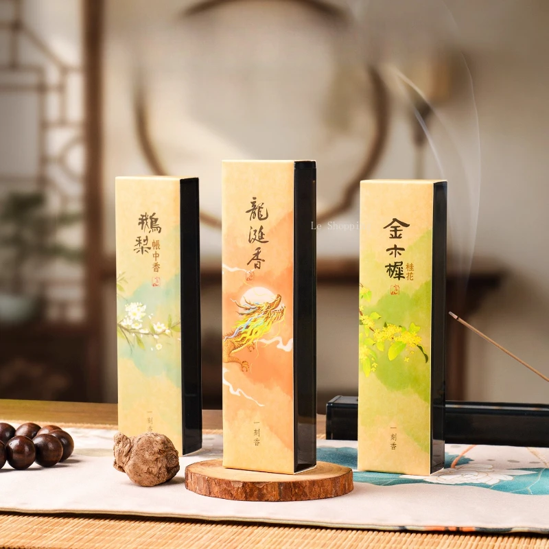 10cm Portable Natural Incense Stick Ambergris/Osmanthus Flower/Goose Pear/Old Mountain/Purify The Air Calm The Mind Joss Stick