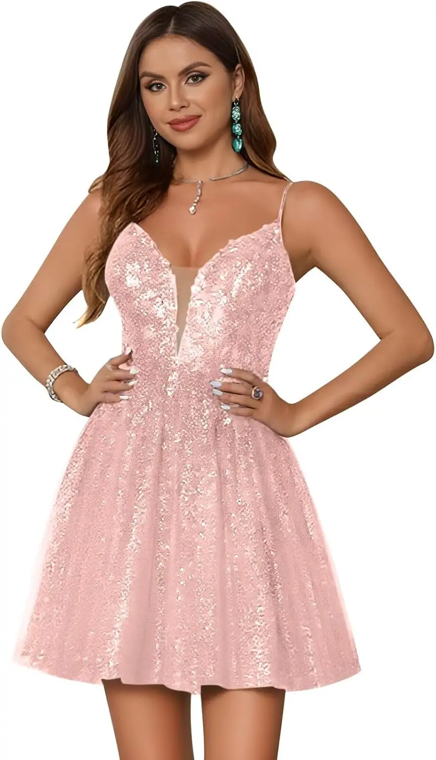 

Sparkly Tulle Homecoming Dresses for Women Short Prom Dress 2026 Beaded Cocktail Party Gown Mini Graduation Dres Mini Dress