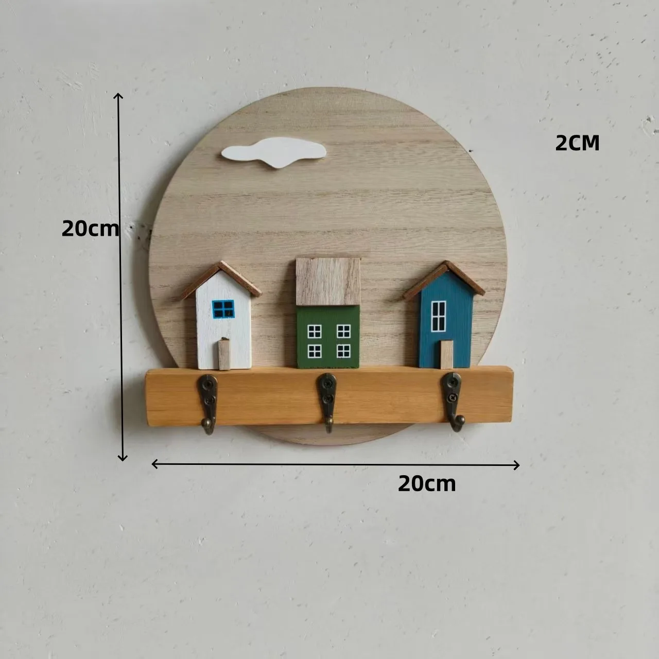 Modern minimalist wooden wall hooks for hanging keys and coats, entryway storage rack for Airbnb, Nordic-style coat rack