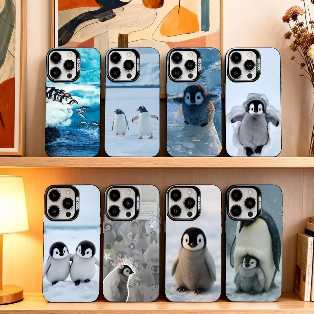 

Animal P-Pingu Penguin Phone Case For iPhone17,16,15,14,13,12,11 Plus,Pro Max Black Candy silver phone case