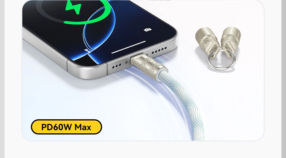 Essager 2 in 1 60W USB-C to Type-C Lanyard Data Cable 3A PD Fast Charging For iPhone 16 15 Samsung Huawei Laptops Anti-lost Rope