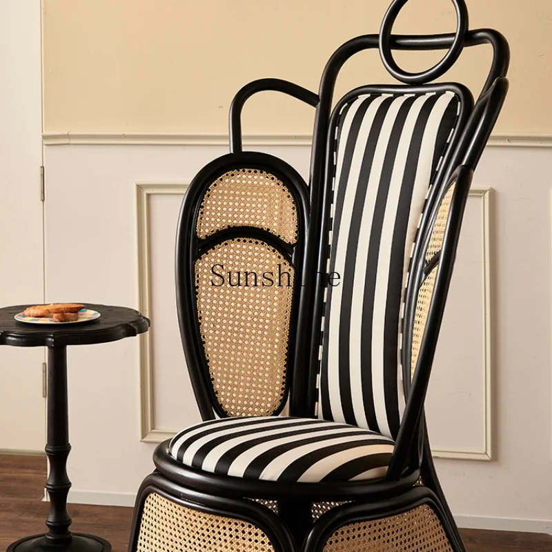 

Rattan armrest high backrest casual rattan chair