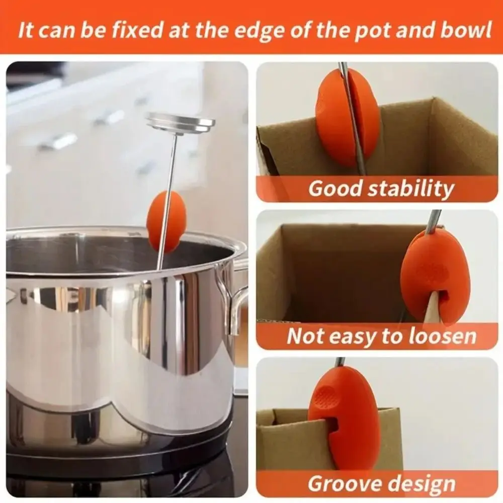 Food Grade Silicone Thermometer Probe Clip Anti Scald Feature Pot Edge Clamp Pot Side Bracket High Temp Resist