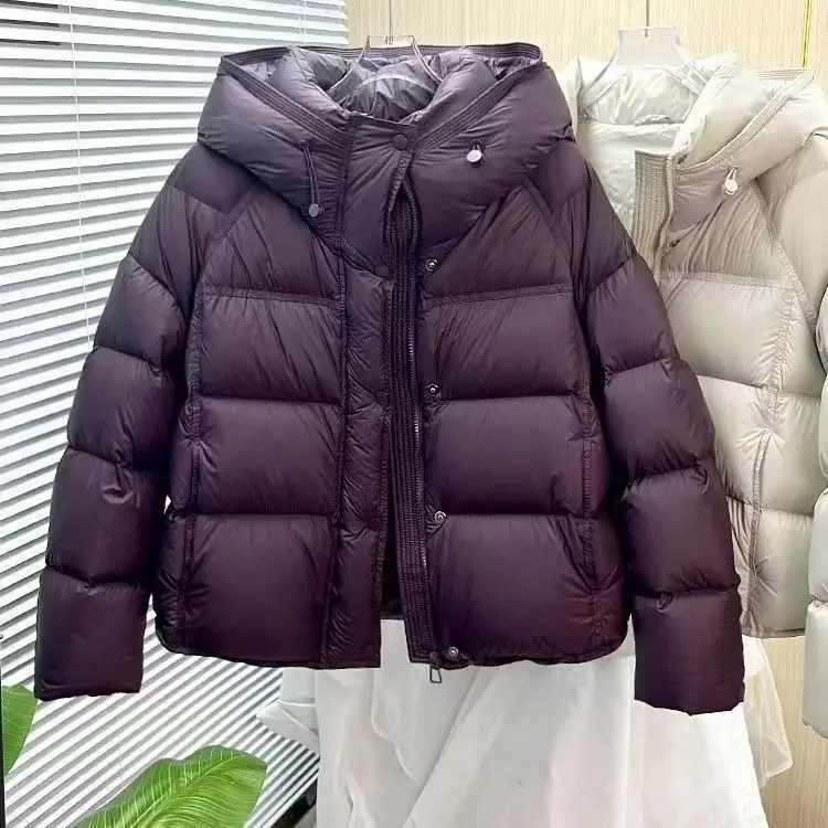 FL 2025 New Women Cotton Padded Jacket Winter Short Hooded Loose Cotton Coat Korean Women Parkas Coat Solid Outwear Women Puffer