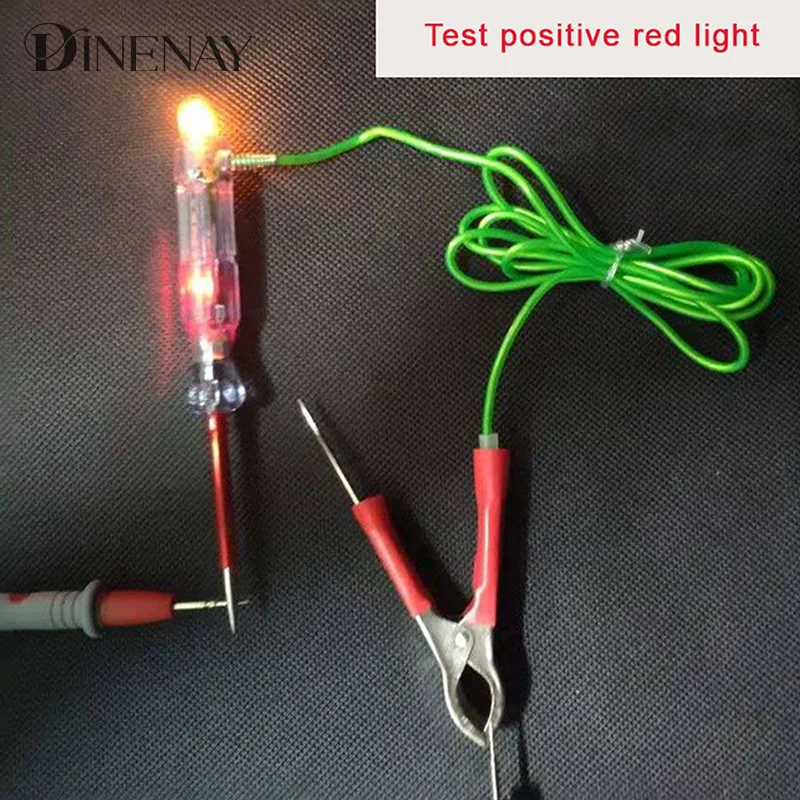 Innovative And Practical 6-24V Test Light With Dual Probes 47 Inch Antifreeze Wire Alligator Clip Automotive LED Circuit Tester