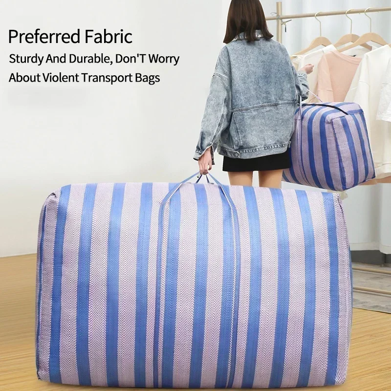 Gewebte Tasche, verdickte Gepäcktasche, multifunktional, große Kapazität, wasserdichte Steppdecke, tragbare Aufbewahrungstasche, bewegliche Reiseaufbewahrung