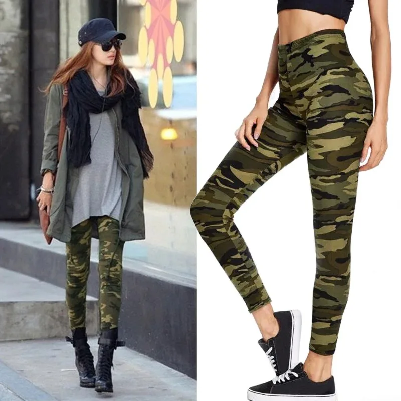 Cerniera invisibile a doppia testa per incontri sul campo Leggings mimetici da donna pantaloni verdi da Fitness pantaloni da allenamento