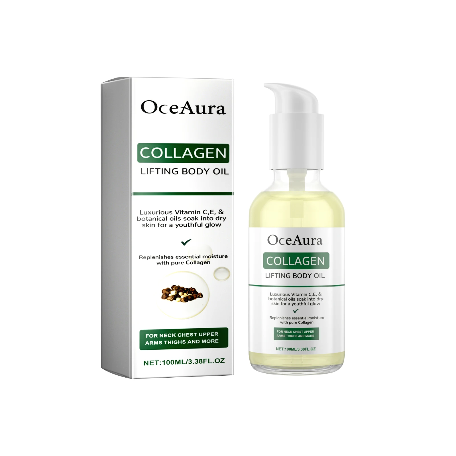 

OceAura Collagen Lifting Body Oil Moisturizing And Moisturizing Skin Massage Essential Oil 1pcs