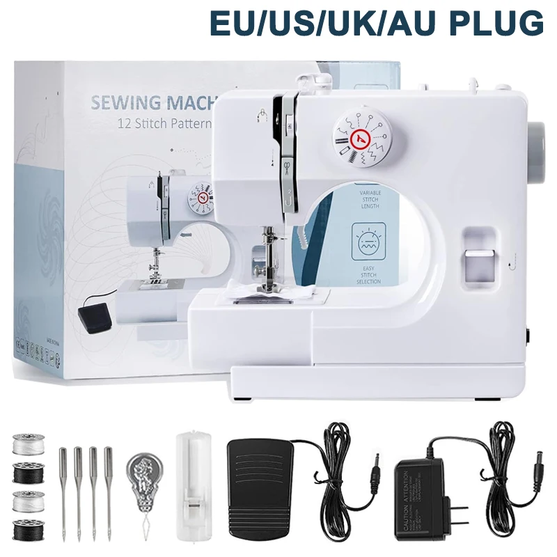 

Mini sewing machine, portable home hand repair sewing machine with 12 built-in needles and foot pedals, suitable for beginners
