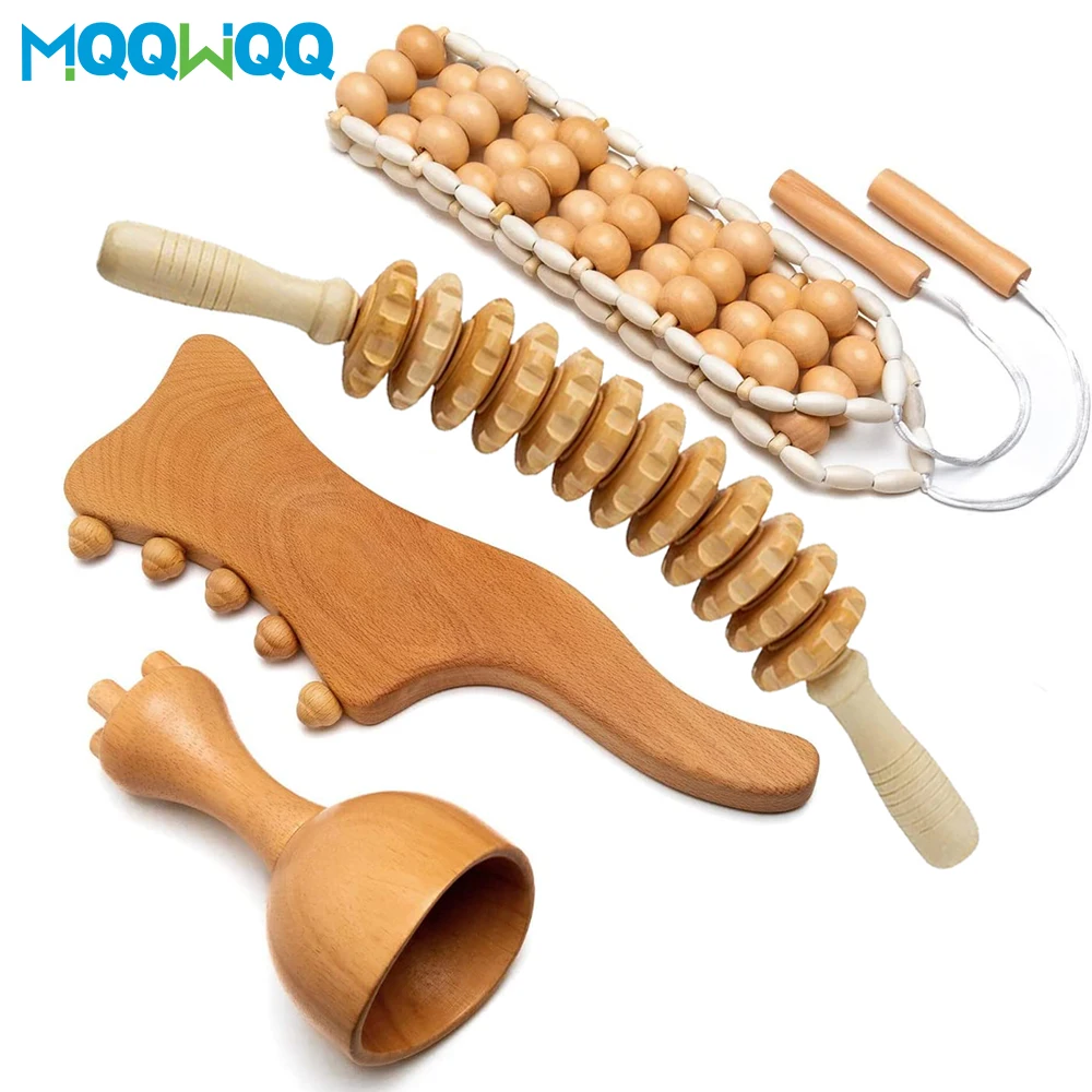 

Complete Wood Therapy Massage Tools Lymphatic Drainage Massager Maderoterapia Kit for Anti Cellulite,Body Sculpting,Muscle Relax