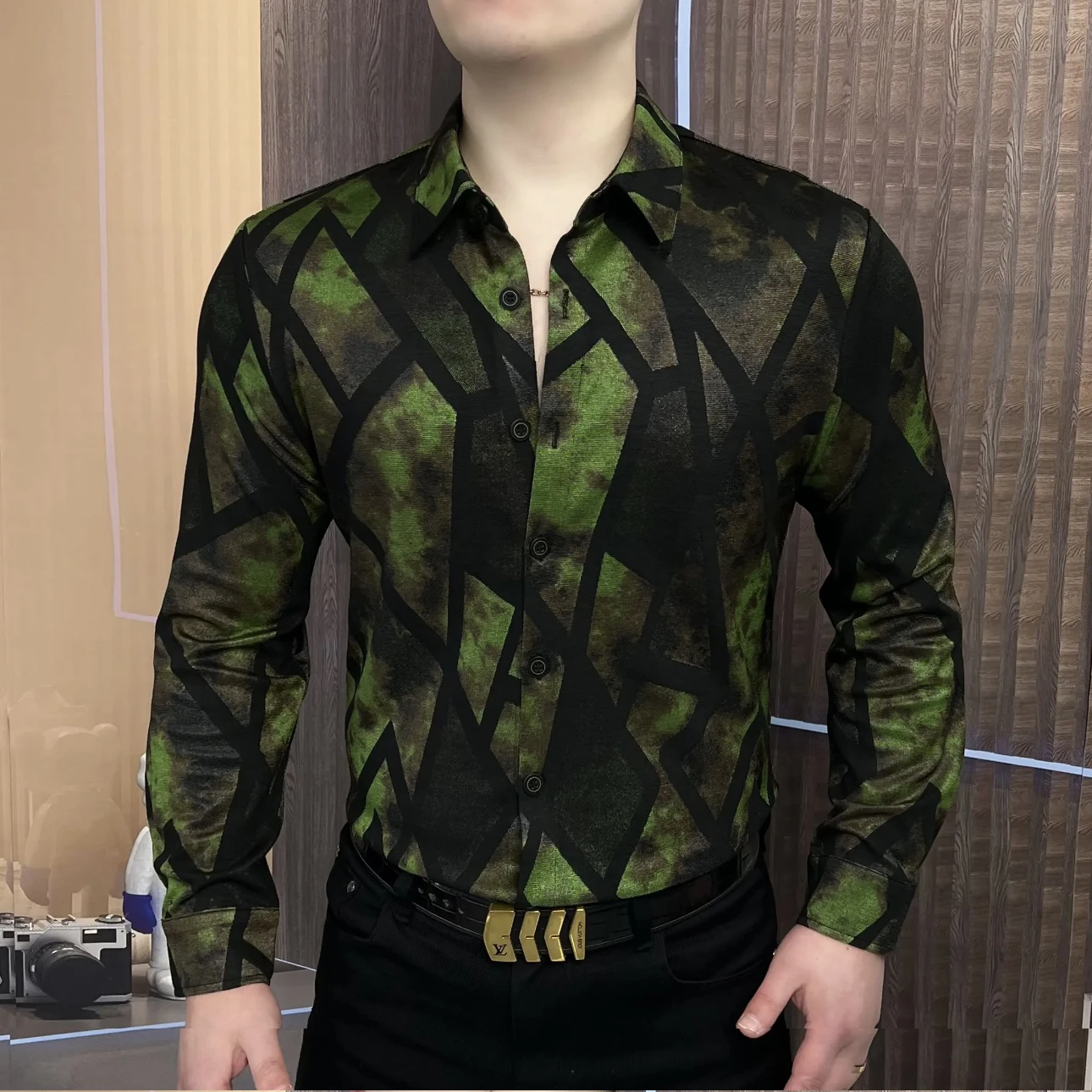 

Новые весенние мужские длинные свеки с цифровым принтом irt, модные облегающие эластичные вышивки, дышащие, молодежные, с геометрическим узором