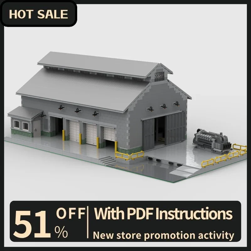 New 5306Pcs City Hot Street View Moc Modular Railside Machine Shop Model Custom Puzzles Diy Creative Ideas toys Birthday Gifts