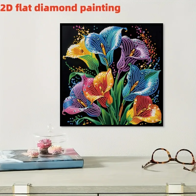 5D DIY Diamond Painting Set Color Calla Lotus Special Shape Diamond Artwork Gift Wall Decoration Home Decoration view 5