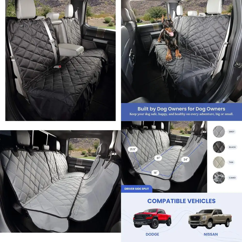 

Чехлы на сиденья для грузовиков с гамаком для собак — защита заднего сиденья для собак, подходит для полноразмерной кабины для экипажа с разделенными сиденьями для скамейки — Wa