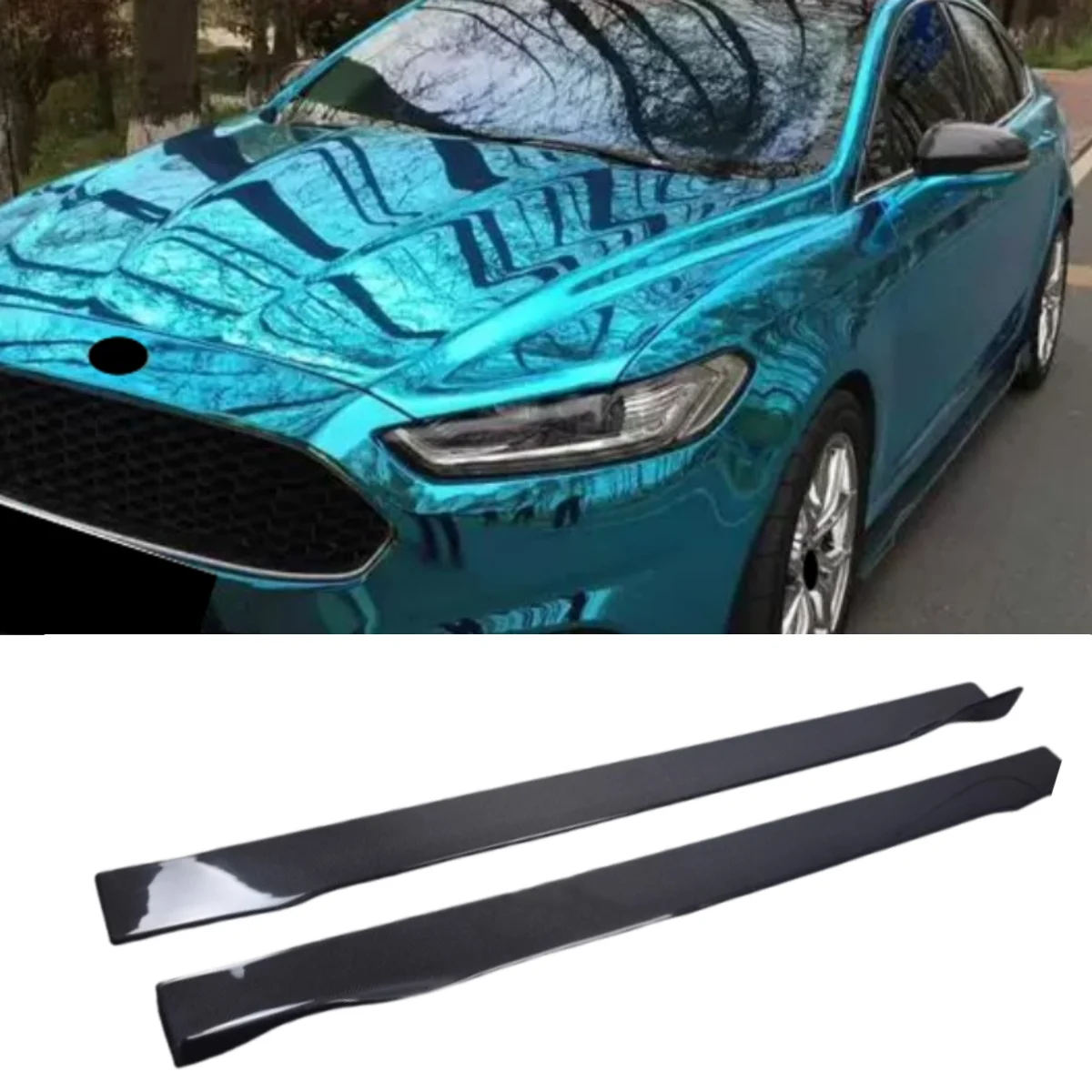 

Боковая юбка из углеродного волокна для Ford Mondeo 13-18, модифицированный боковой спойлер, комплект отделки кузова, автомобильные аксессуары