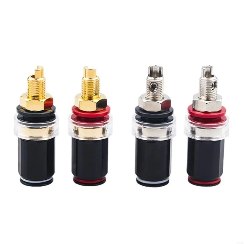 Speaker Terminals Gold or Rhodium Finish Speaker Connectors Enhances Connection in Hifi Sound Setting N0HC