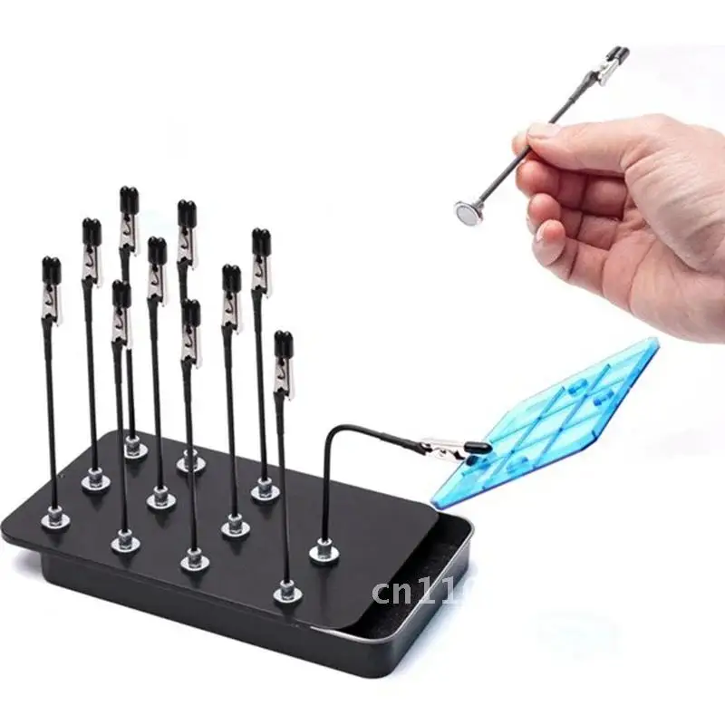 Model Painting Stand Base Holder And 12PCS Magnetic Bendable Alligator Clip Sticks Set Modeling Tools For Airbrush Hobby Model ﻿