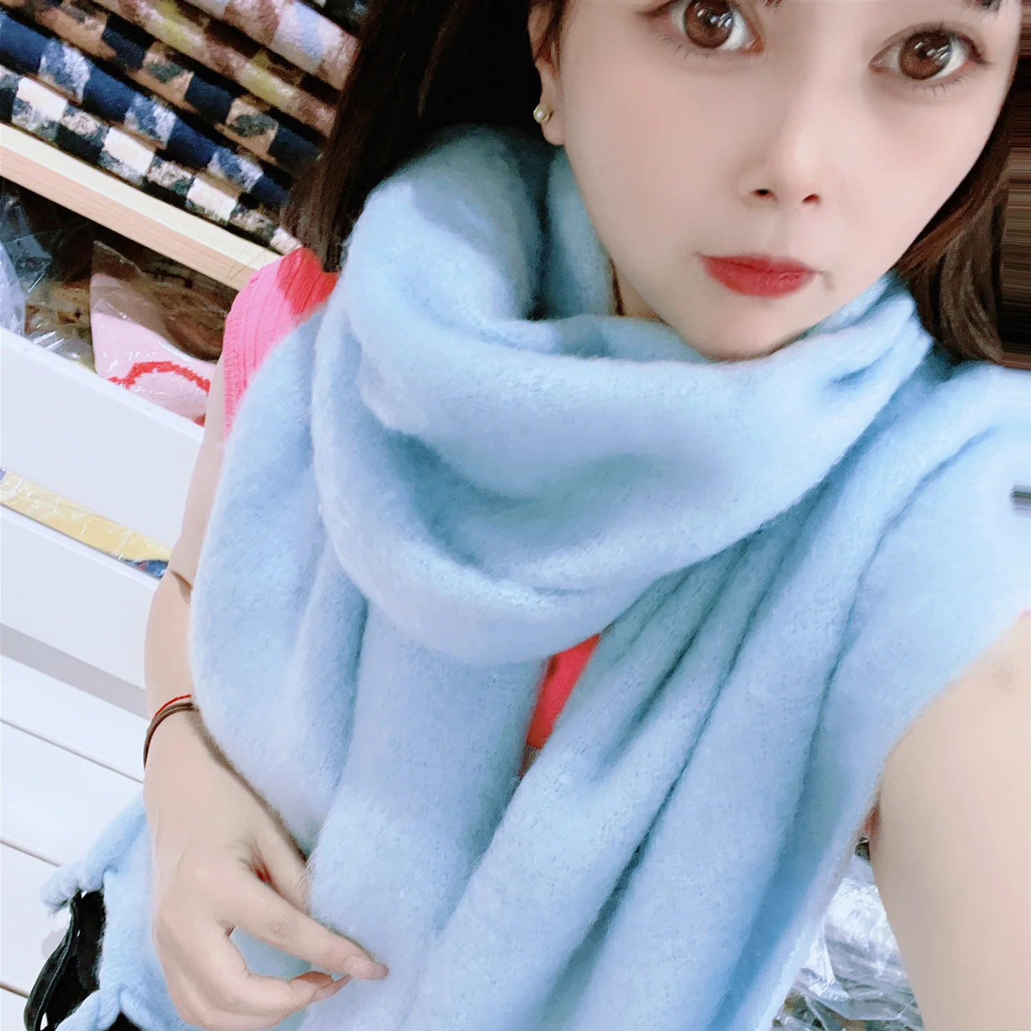 2022 New Fashion Women Cashmere Plaid Scarf Winter Warm Shawl and Wrap Bandana Pashmina Female Foulard Hijab Long Thick Blanket