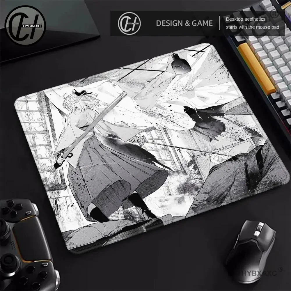 

Black And White Manga Gaming Mouse Pad XS Small Mousepad For PC Gamer Desktop Decoration Office Fate Mouse Mat Deskmat Rug