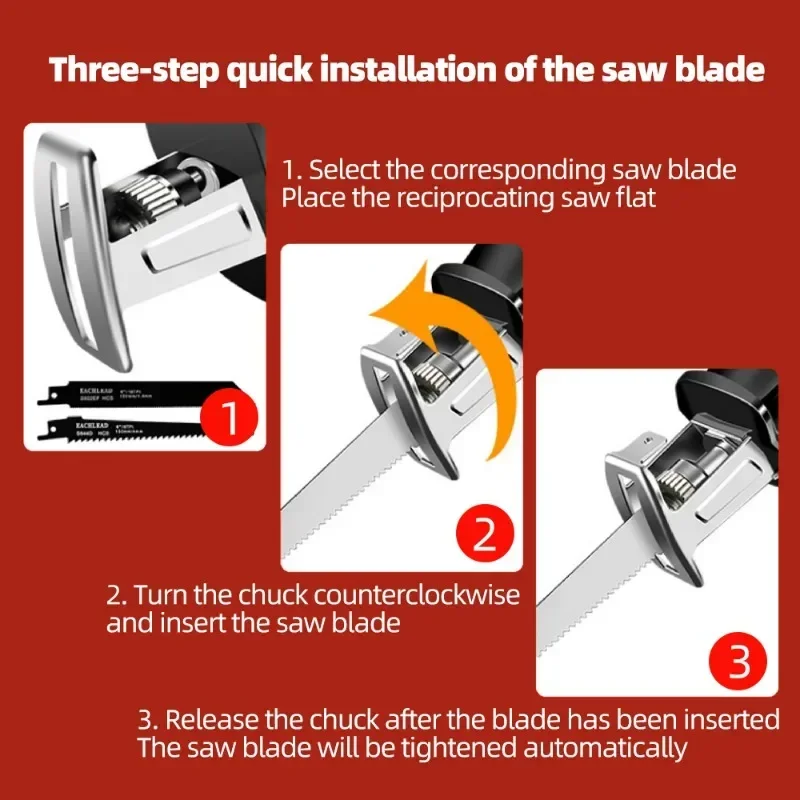 Imagem -05 - Cordless Alternativa Serra para Dewalt 18v 20v Bateria Corte Elétrico Sabre Saw Madeira Metal Pipe Ferramentas Elétricas sem Bateria