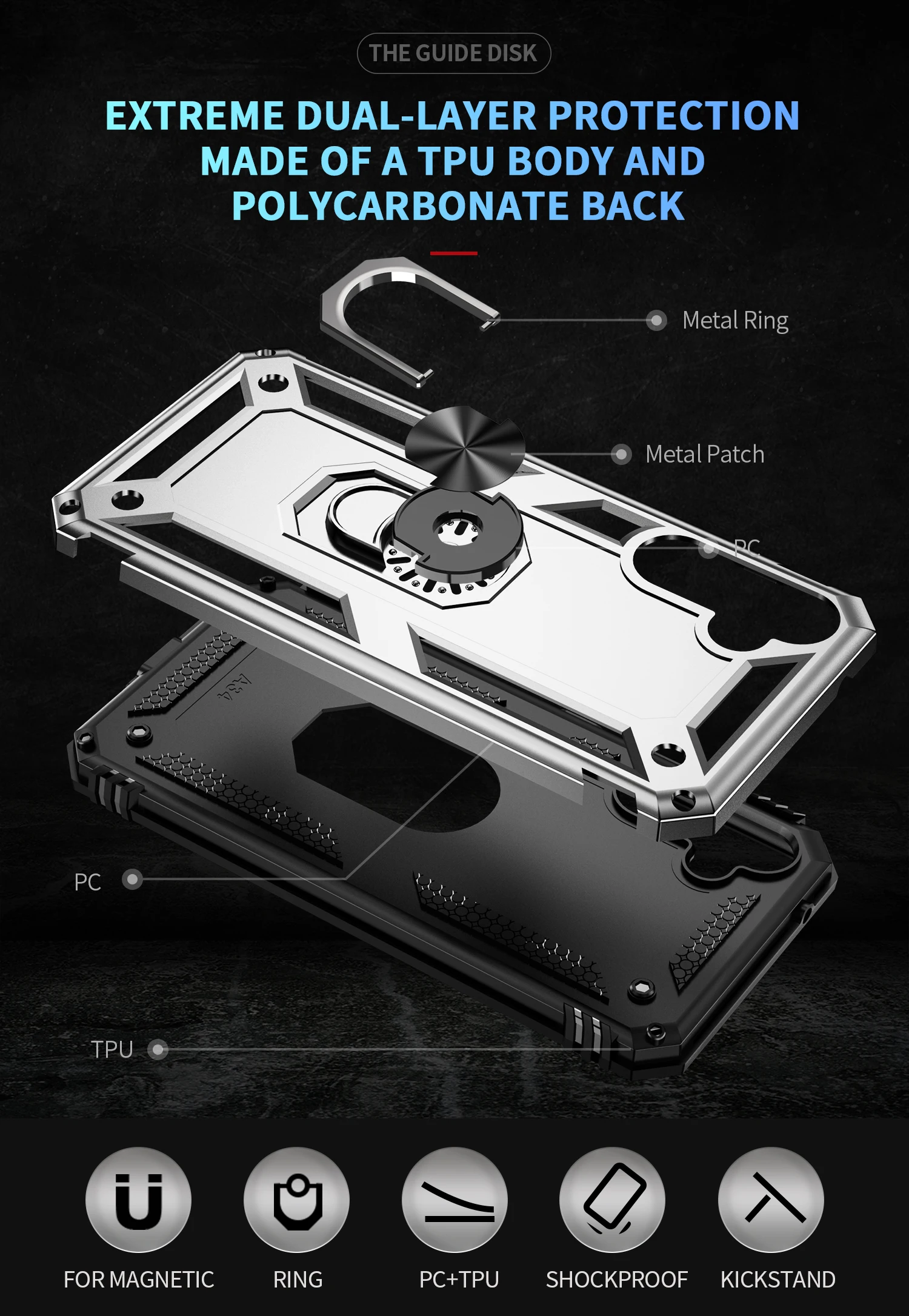 Shockproof Armor Magnetic Case For Samsung Galaxy A34 A24 A14 A54 A13 A33 A71 A51 A52 A53 A33 A04E A32 A53 A21S Metal Ring Case