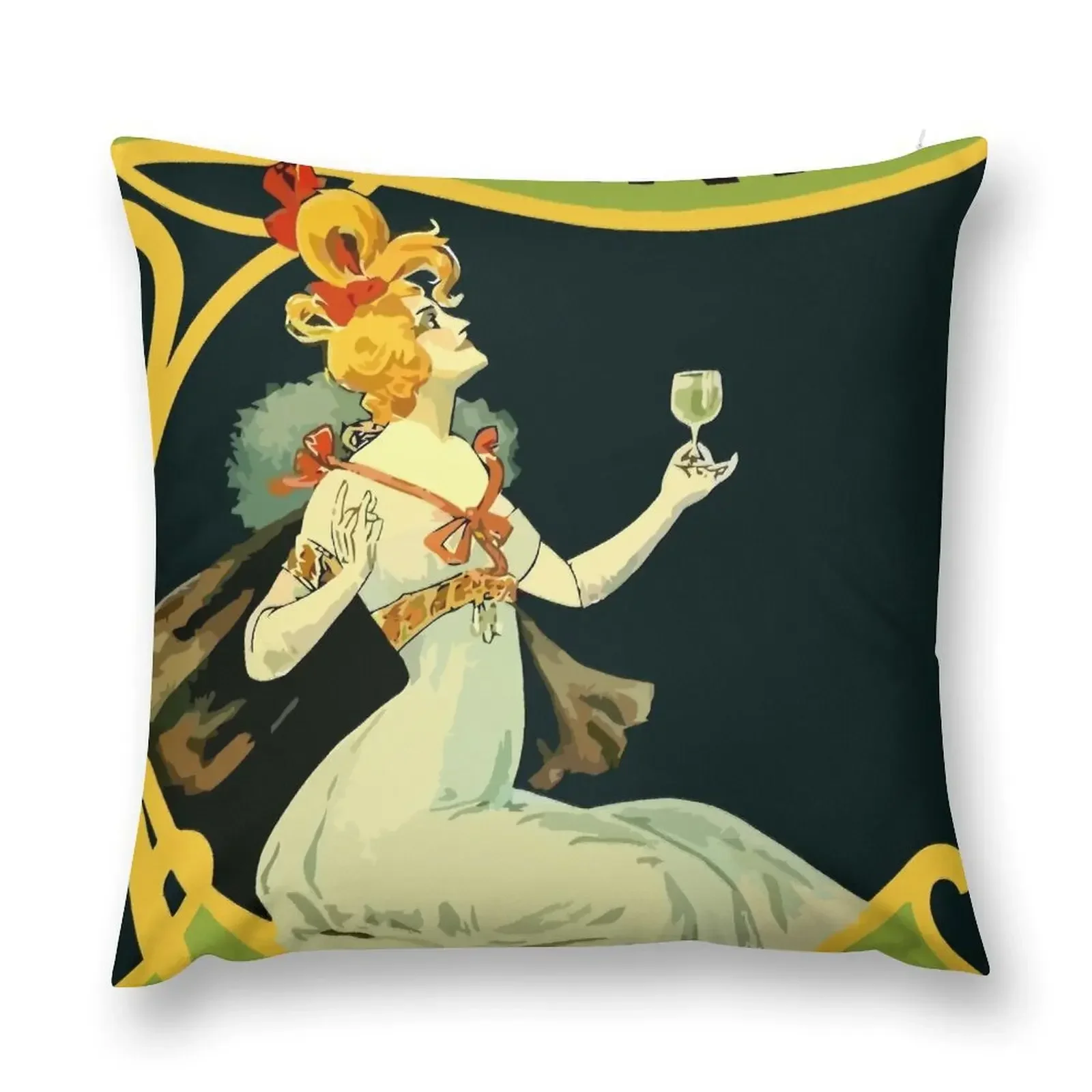 Absinthe Vichet, modern art nouveau Throw Pillow Luxury Sofa Cushions Cushion Cover For Sofa Decorative Cushion Cover pillow