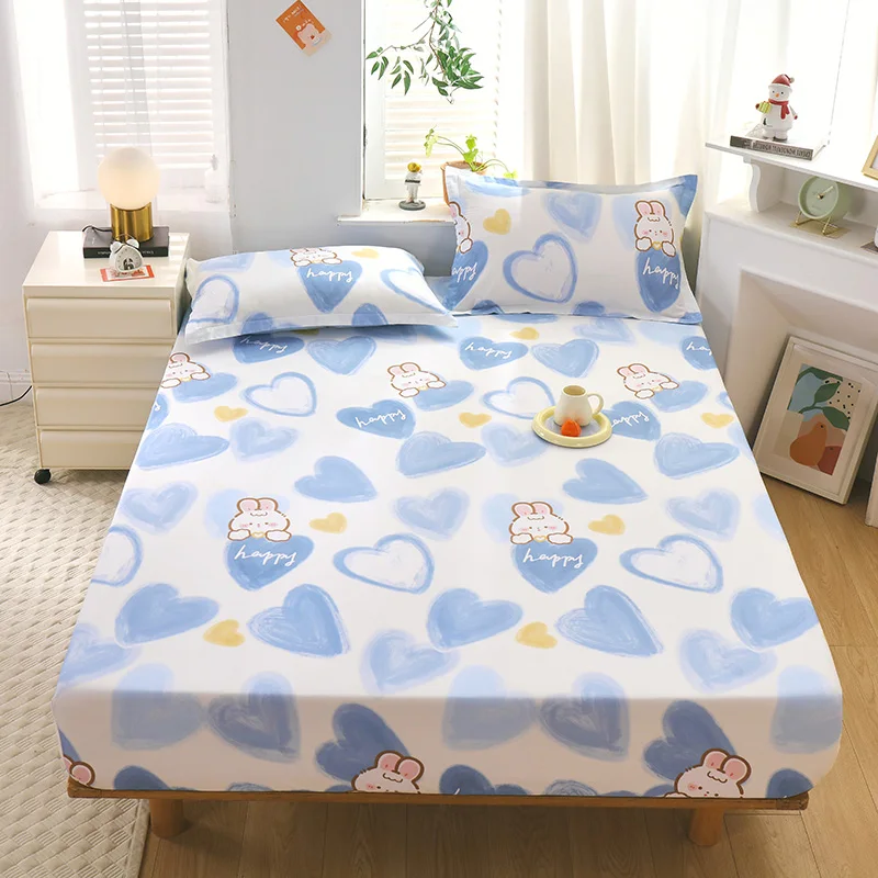 Children Cartoon Cars Fitted Sheet Bed Sheet with Pillowcases 100% Cotton Mattress Protector Cover 3pcs Twin Full Queen Size