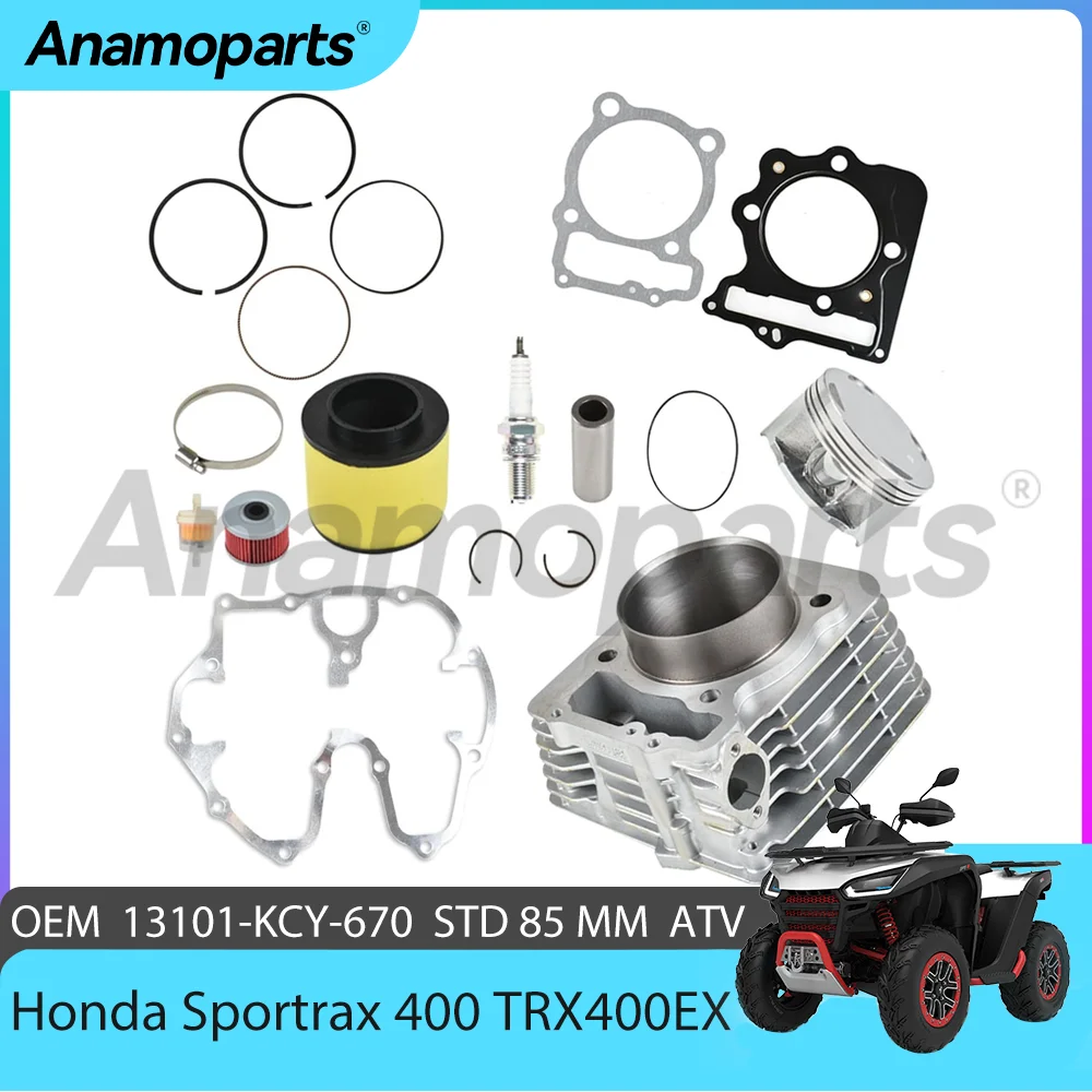 STD 85mm Piston Cylinder gasket Rebuild Overhaul Replacement Kit for 1999-2008 Honda Sportrax 400 CC TRX400EX ATV 13101-KCY-670