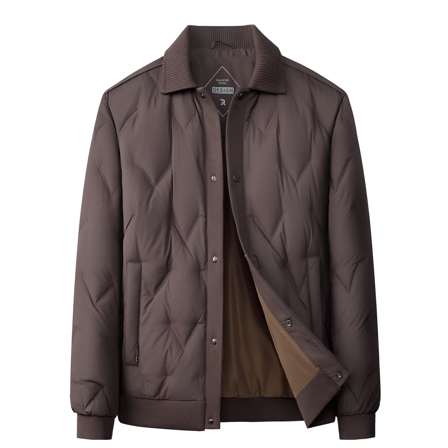 90% White Duck Down Jacket 2025 Winter Men Single Breasted Warm Puffer Coat Trendy Knit Collar Outdoor Duck Down Jacket