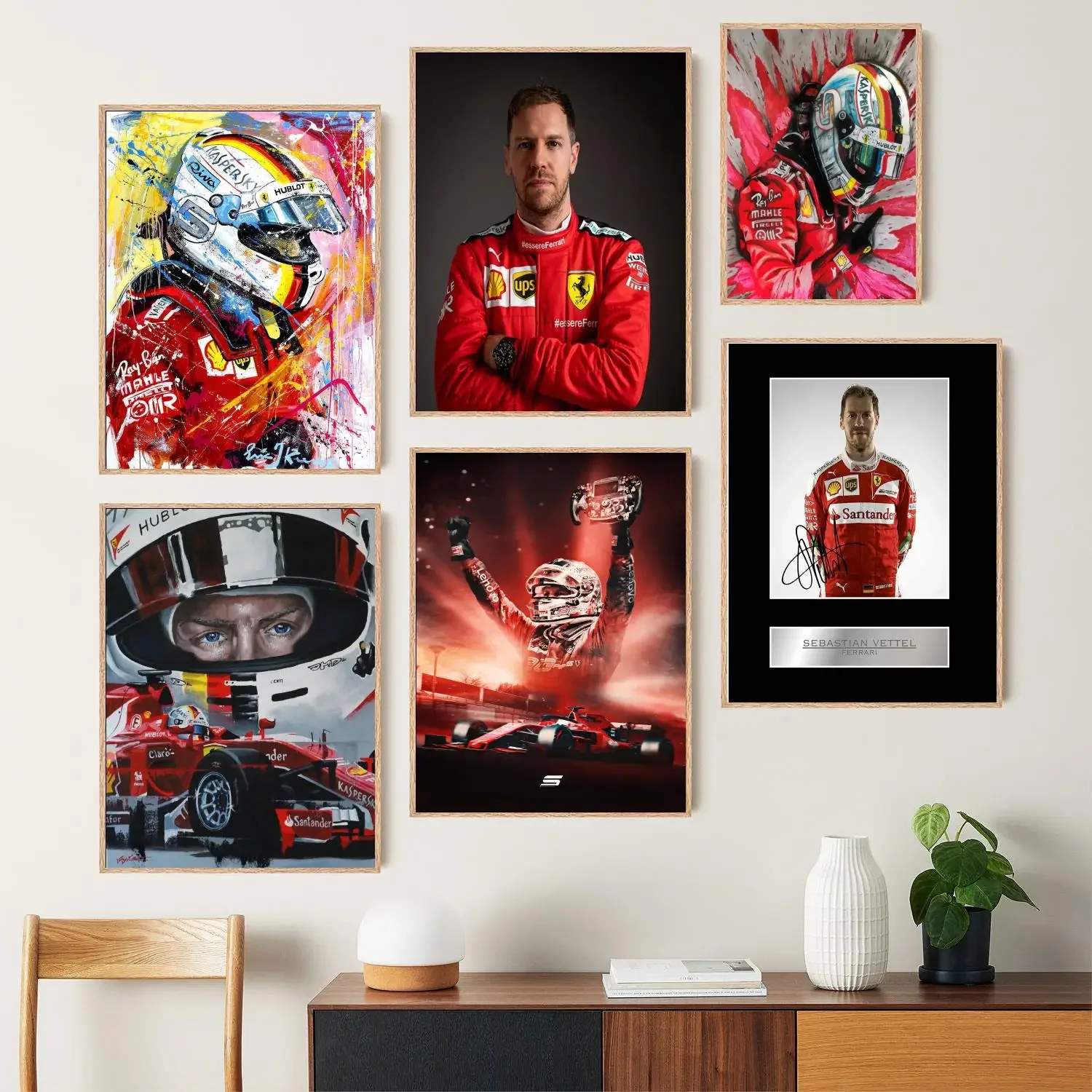 Sebastian Vettel Canvas Art Poster and Wall Art, Picture Print, Modern Family Bedroom Decor