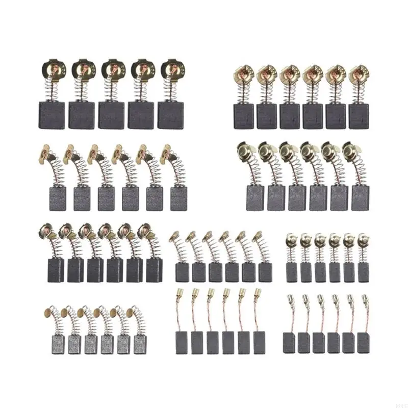

60pcs Electric Motor Brush Replacement Set 10 Sizes Mixed Copper Alloyed Brushes