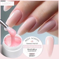 Meet across 20ml nu Rose extension ongle gel 2 en 1 transparent blanc structure gel vernis à ongles auto - nivelant bulider gel manucure