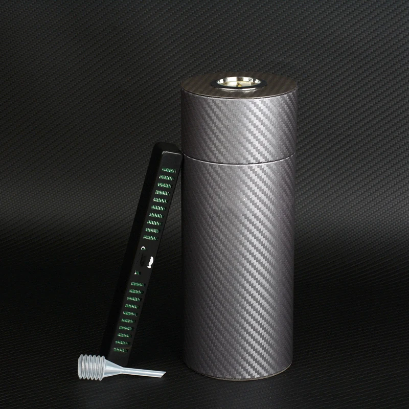 Carbon Fiber Cigar Case Cedar Wood Lined Humidor Travel Cigar Holder Super Round Tube W Humidifier Hygrometer Mini Box for Cigar