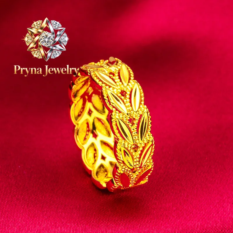 

Pryna Jewelry Wheat Ear Clasp Bracelet for Women, 24K Gold, AU999 | Polished wheat ear clasp, delicate band for daily countrysi