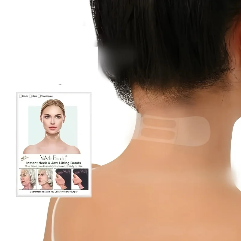 Neck Stretch Patches Compatible for Jawline Shaper & Double Chin - V-Line Chin Strap Tightening Patch Neck Strap