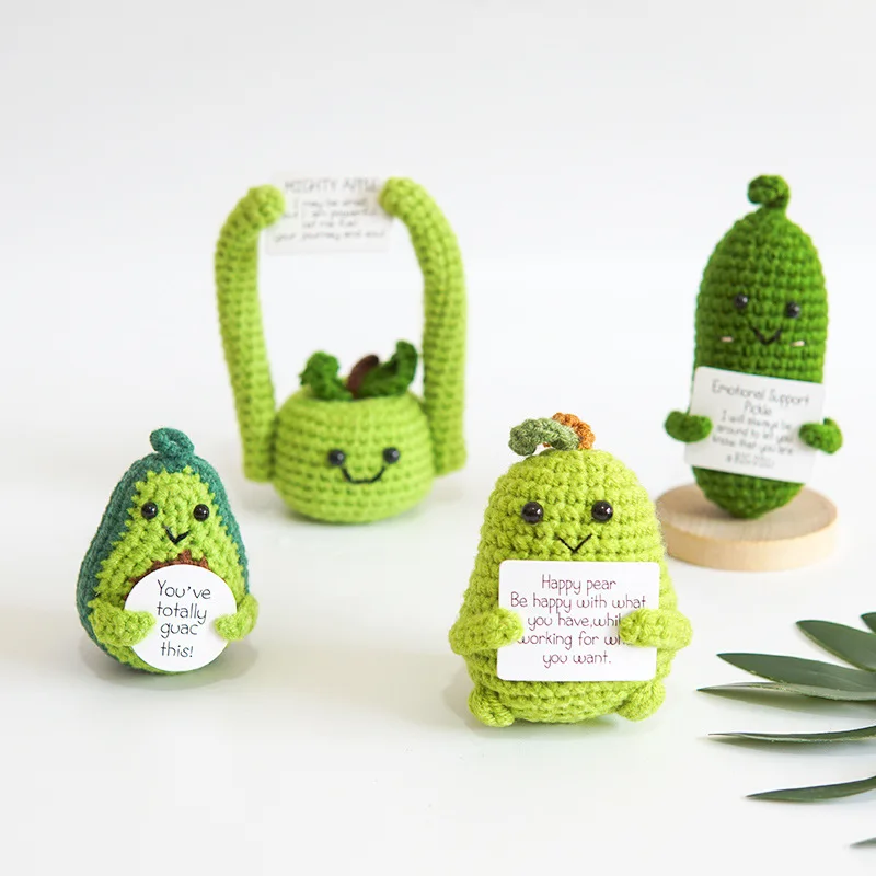 Cross-border hot sale expression potato doll wool woven cucumber ornament egg pendant active card crochet doll
